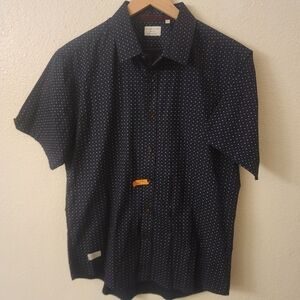 7 Diamonds Chamelon Navy Button-down Shirt Mens sz Large